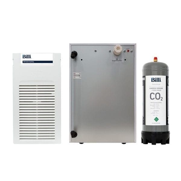 Billi Quadra Sparkling Plus 9 with XL Levered Dispenser and Red Blue Levers & Gooseneck Mixer - Image 2