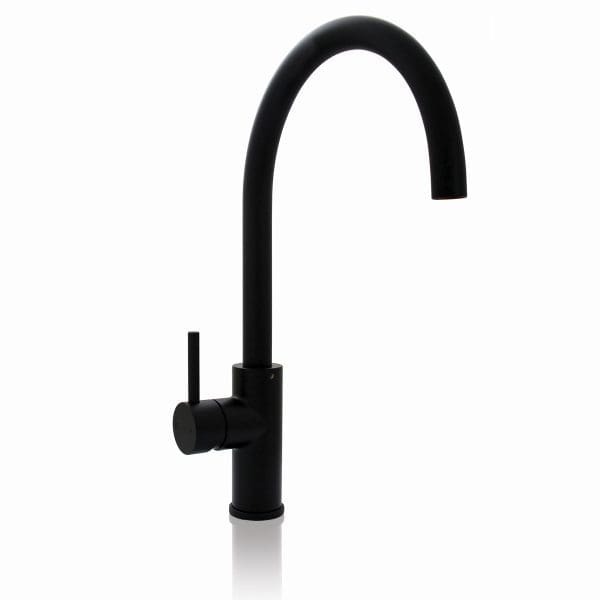 Mixer Tap - Round Gooseneck - Stand-Alone - Matte Black