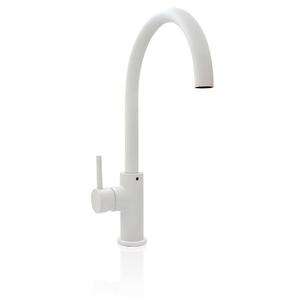 Dispenser - Round Gooseneck Mixer Tap Kit - Matte White